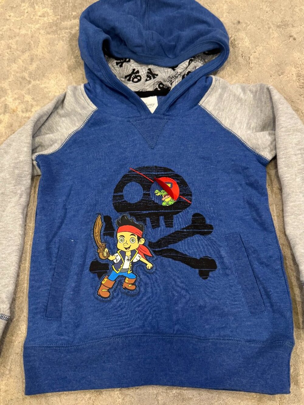 Disney Store Jake and the Never Land Pirates Pullover Hoodie Hooded Sweater Blue